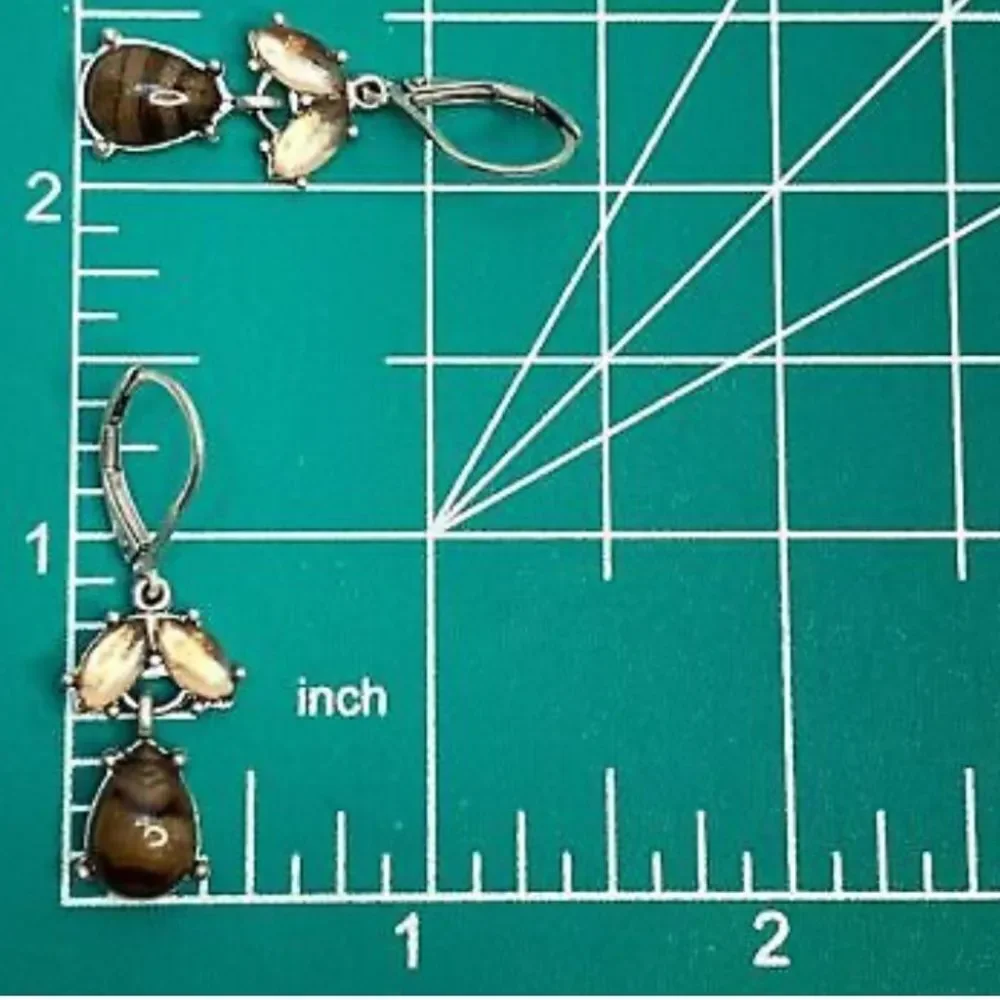 Vintage Avon Elegant Brown and Silver Earrings